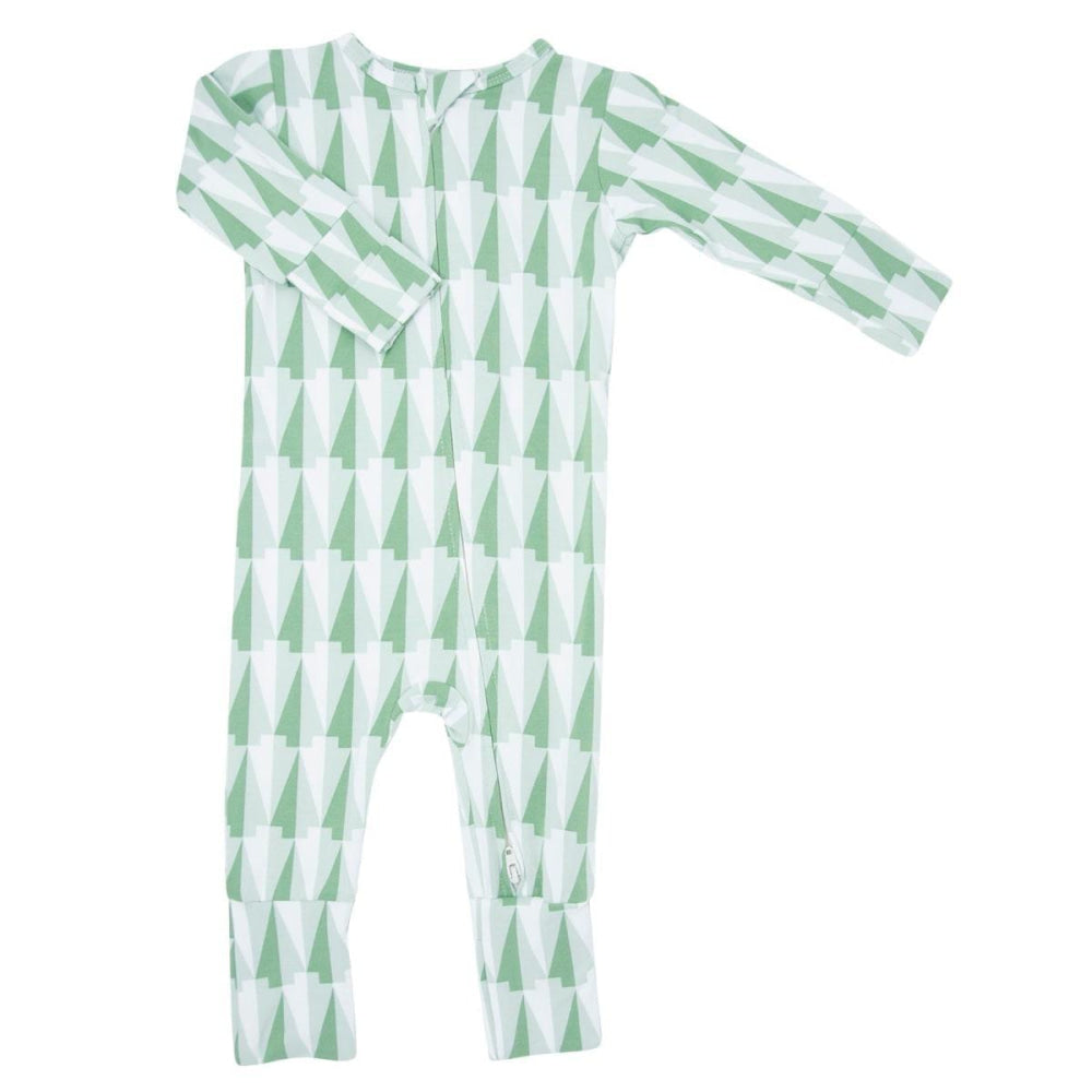 Convertible Romper - Geo Tree Green - Onesie