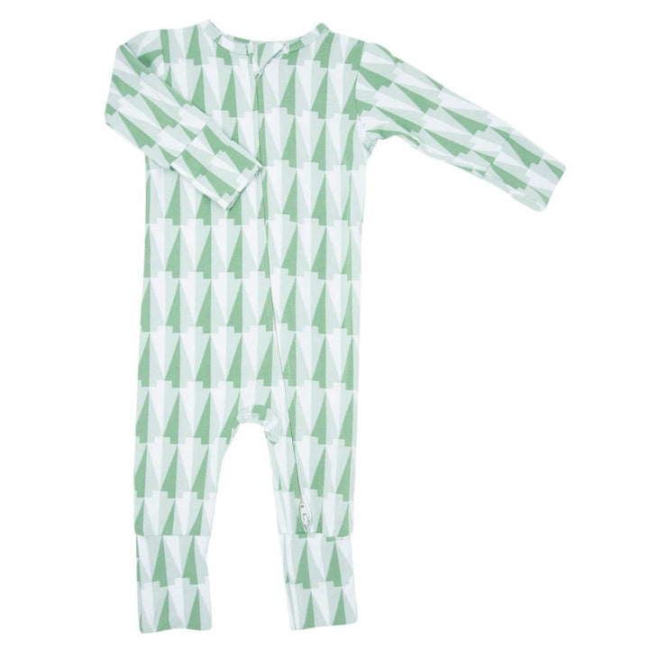 Convertible Romper - Geo Tree Green - Onesie