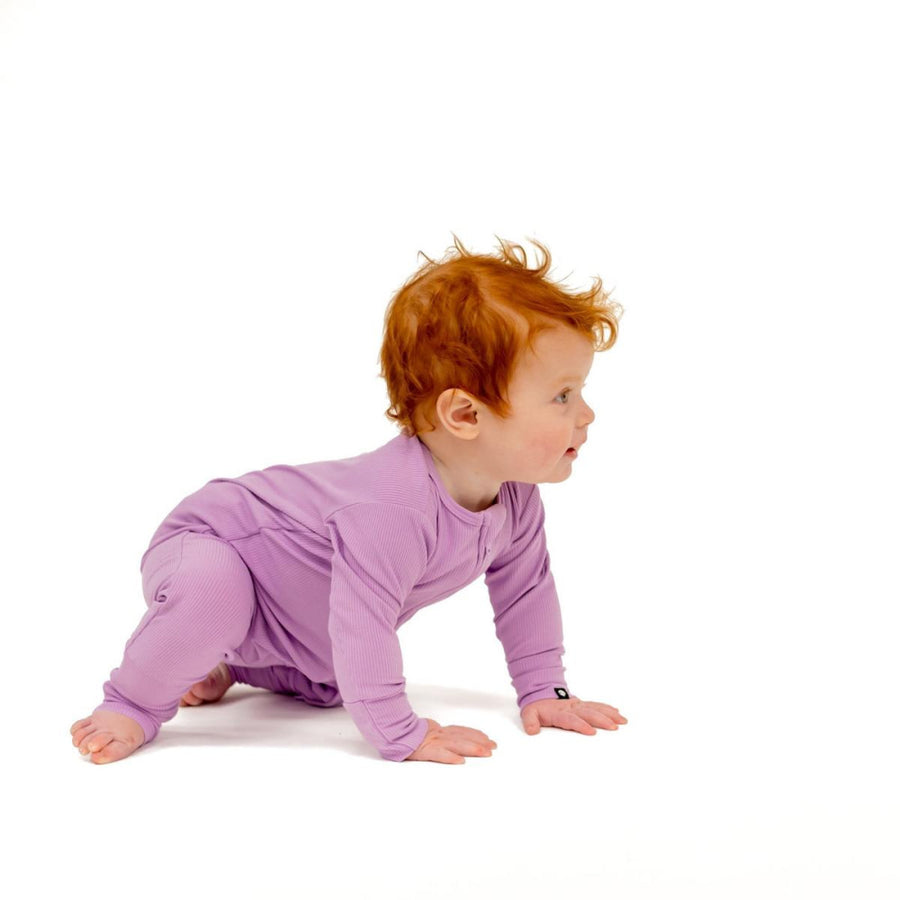 Convertible Romper - Lupine Purple Ribbed - Onesie
