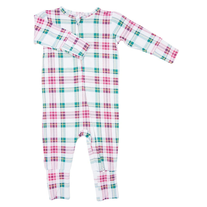 Convertible Romper - White Tartan - Newborn - Onesie