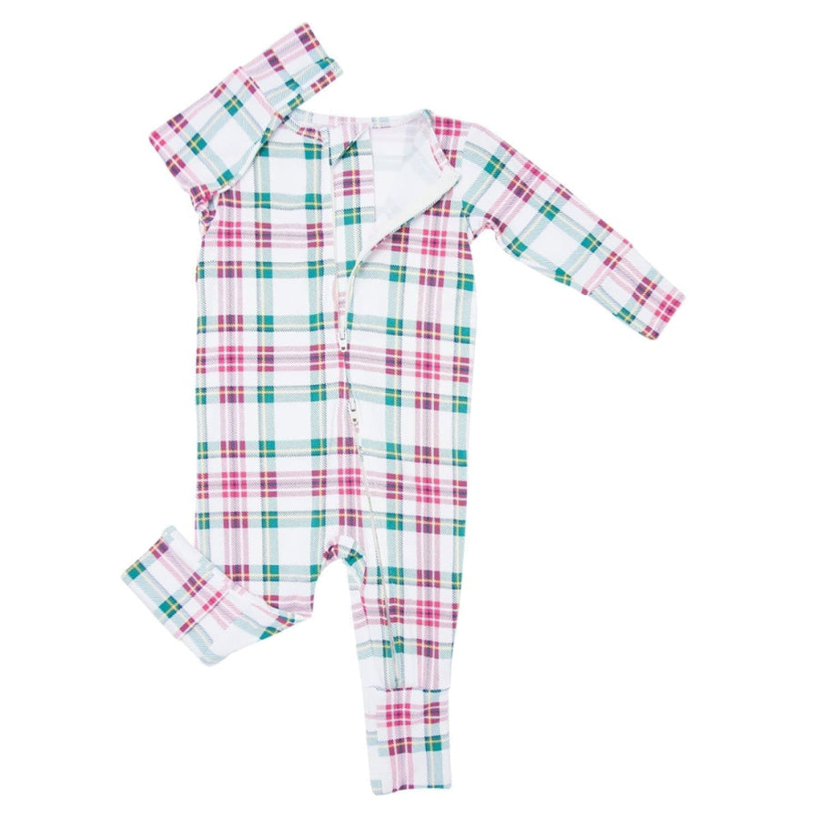Convertible Romper - White Tartan - Newborn - Onesie