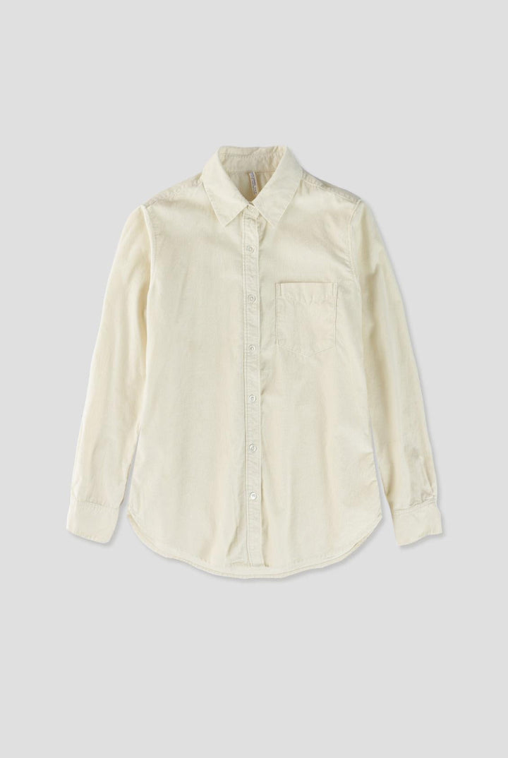 Corduroy Basic Shirt - Ivory - Button Down Shirt
