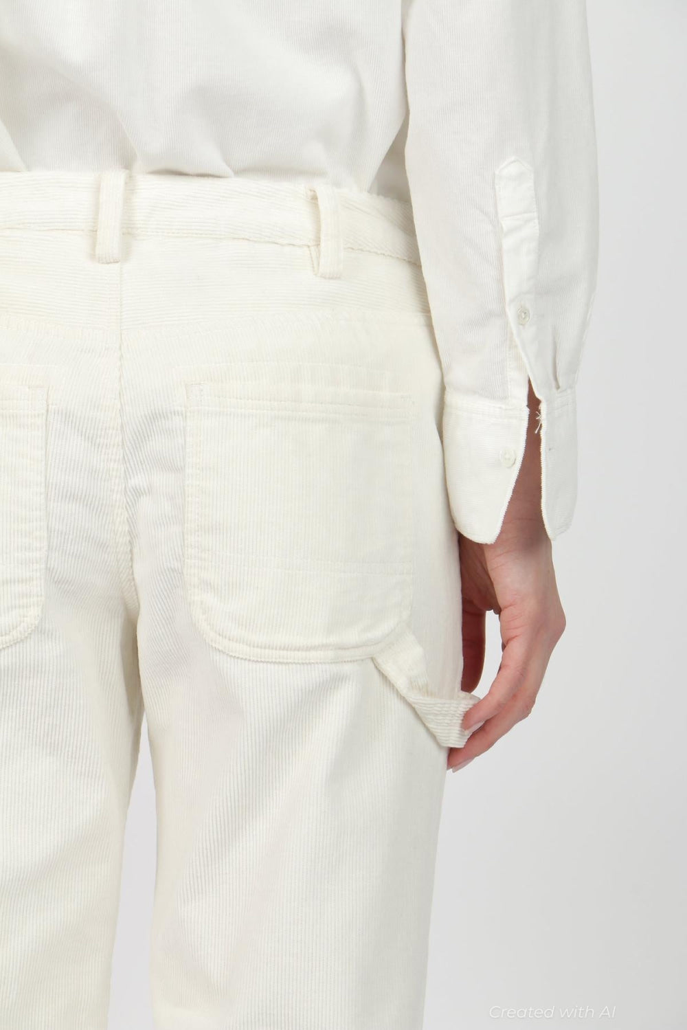 Corduroy Carpenter Pant - Winter White - Pants