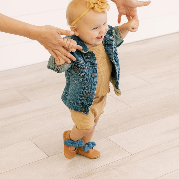 Corduroy Cowgirl Knotted Bow Baby Shoe - ’Flats - Baby Kids Adult All’