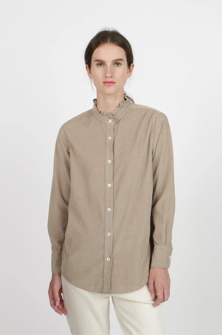 Corduroy Emma Shirt - Taupe - Button Down Shirt