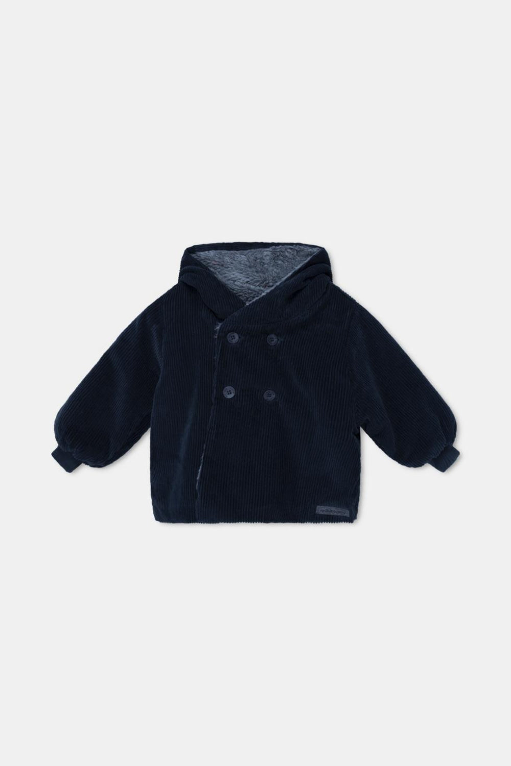 Corduroy faux shearling baby coat - Dark grey - Coat
