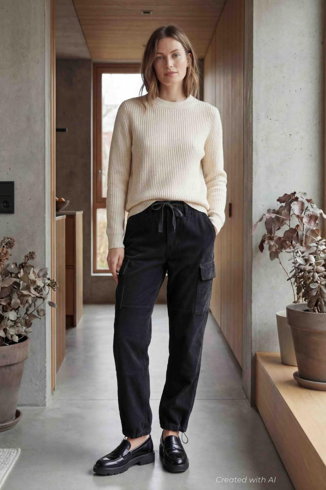 Corduroy Off Duty Cargo - Black - pants - baby