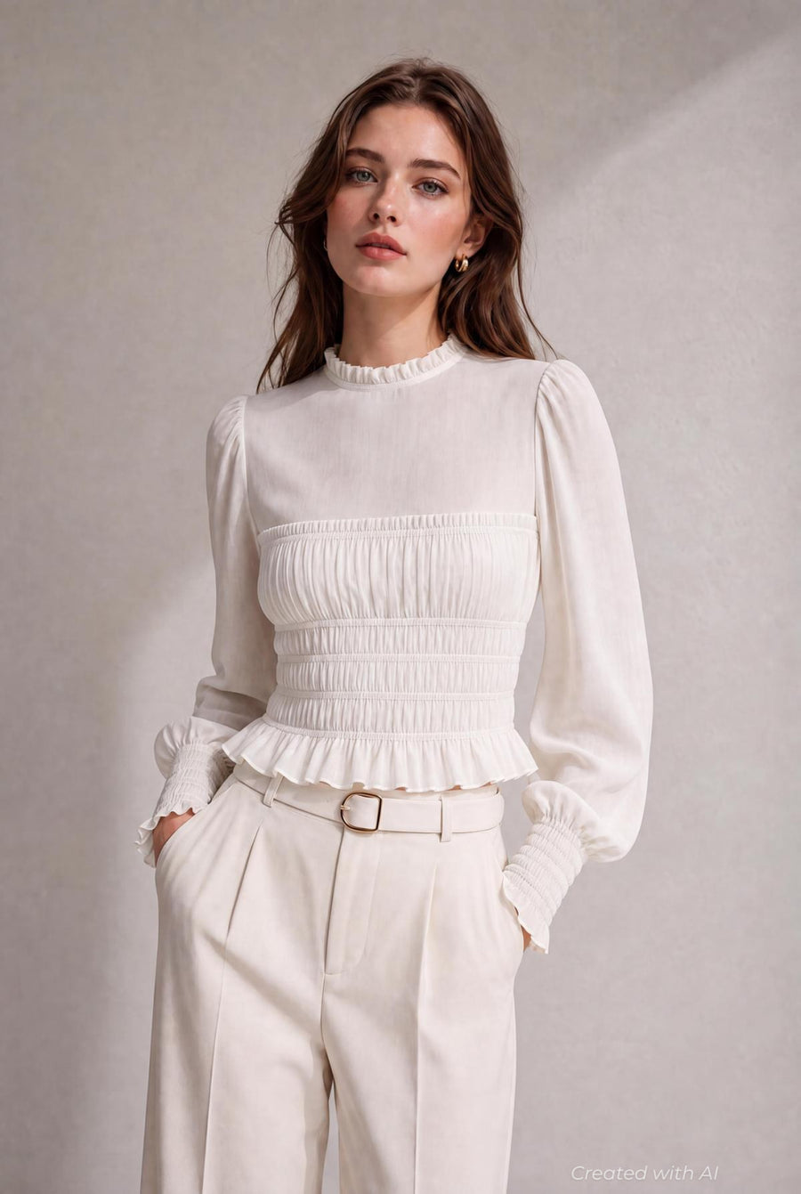Corset Blouse - Ivory - Shirt