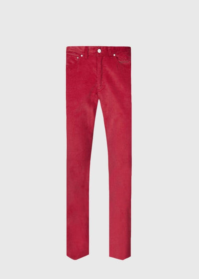Cotton 5-Pocket Corduroy Trouser - Red - 34 Regular - Pants