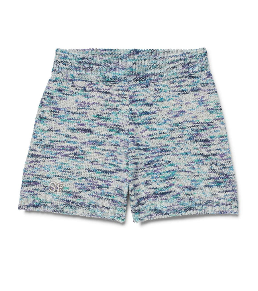 Cotton Bardot Shorts - Blue Multi - Shorts