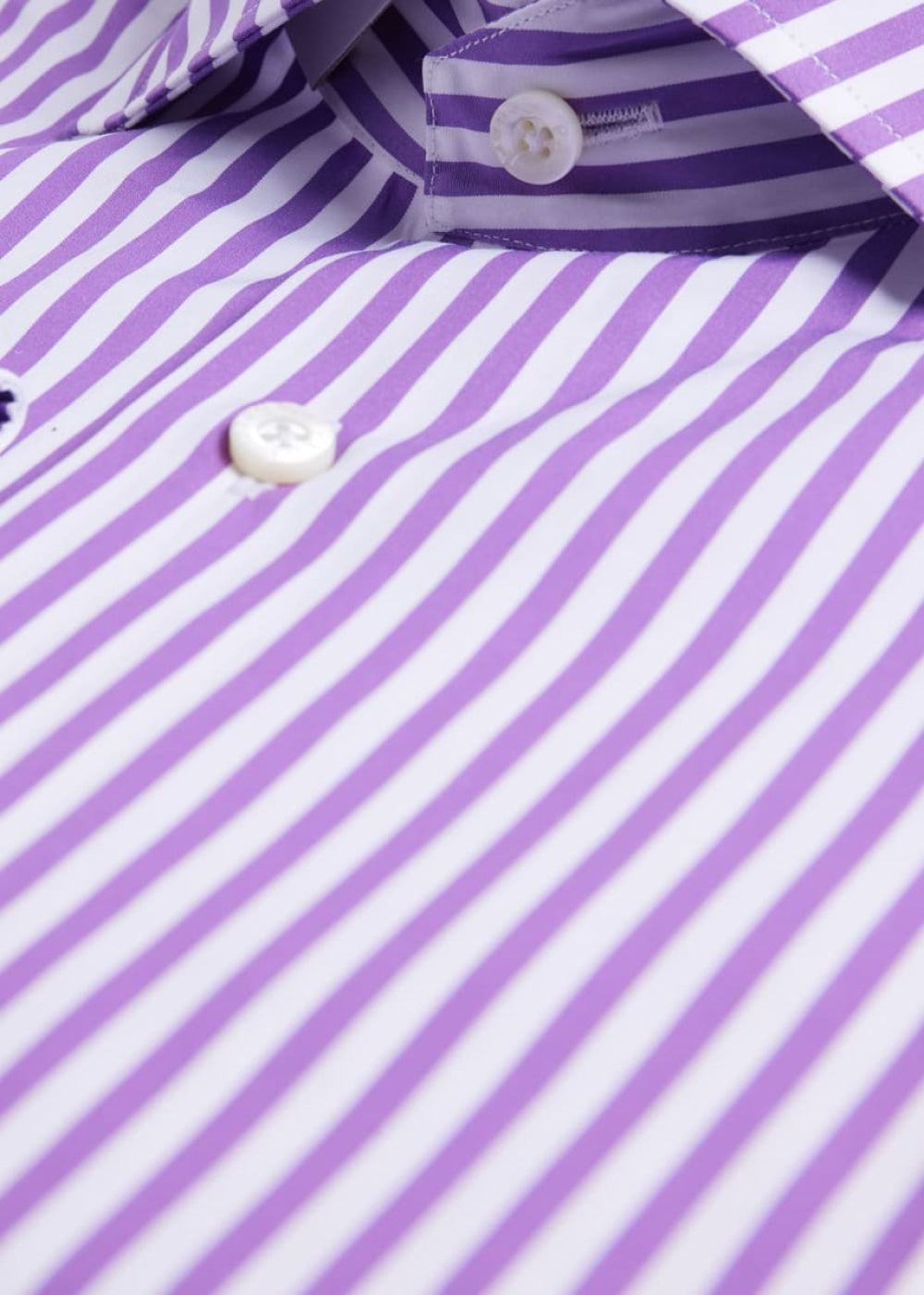 Cotton Bengal Stripe Sport Shirt - Purple - S (38) - Collared Shirt