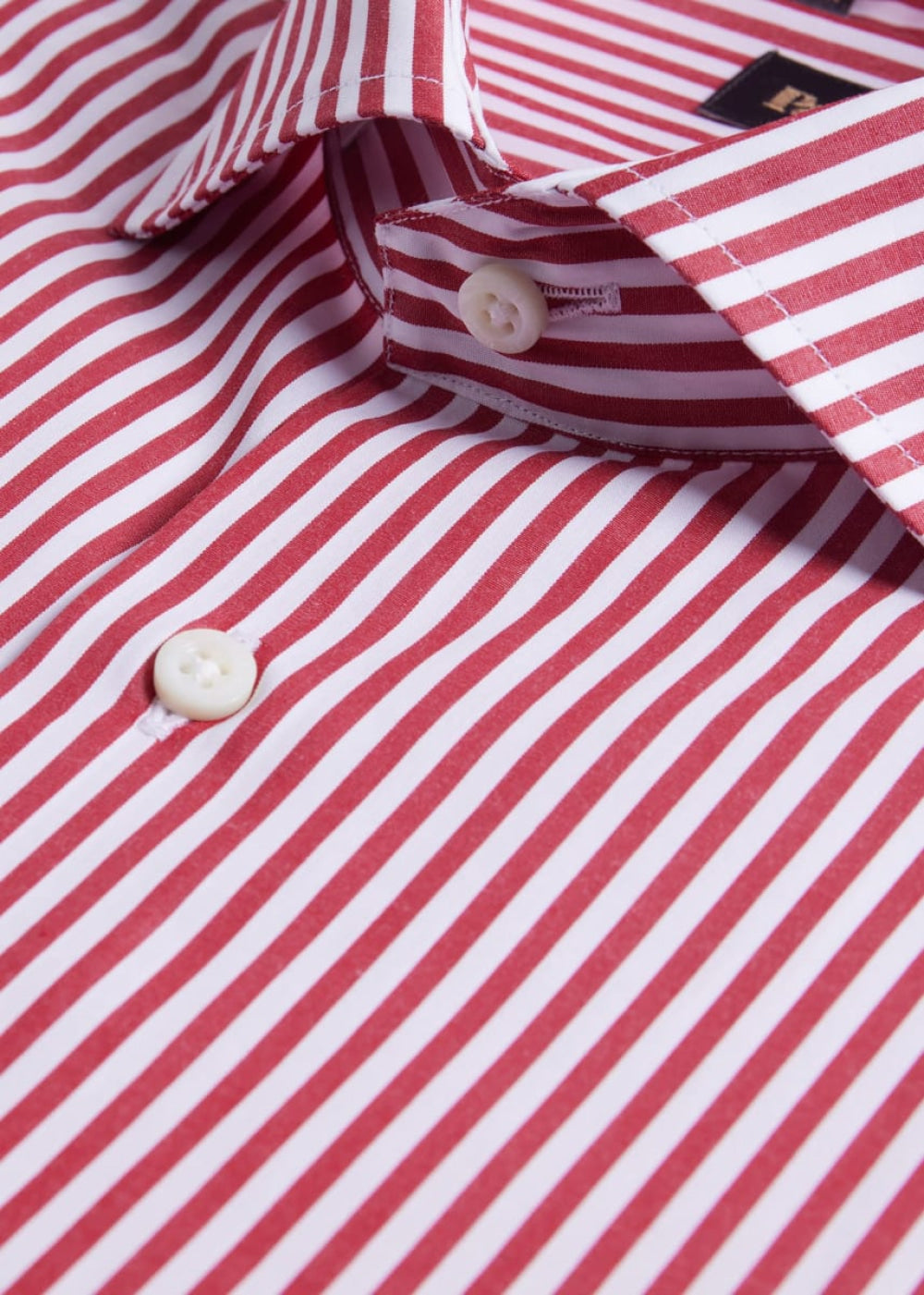 Cotton Bengal Stripe Sport Shirt - Red/White - Collared Shirt