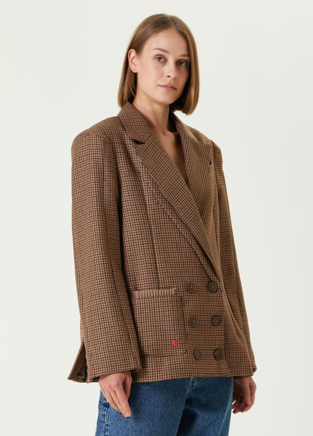 Cotton Big Shoulder Women Blazer Jacket - Blazer