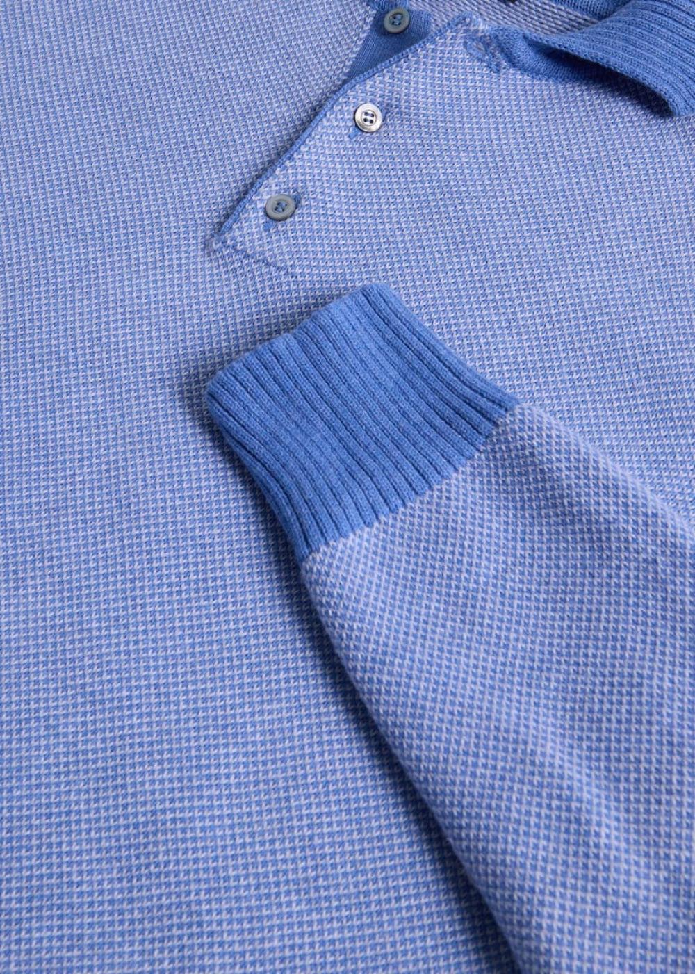 Cotton Birdseye Pullover - Blue - Sweater