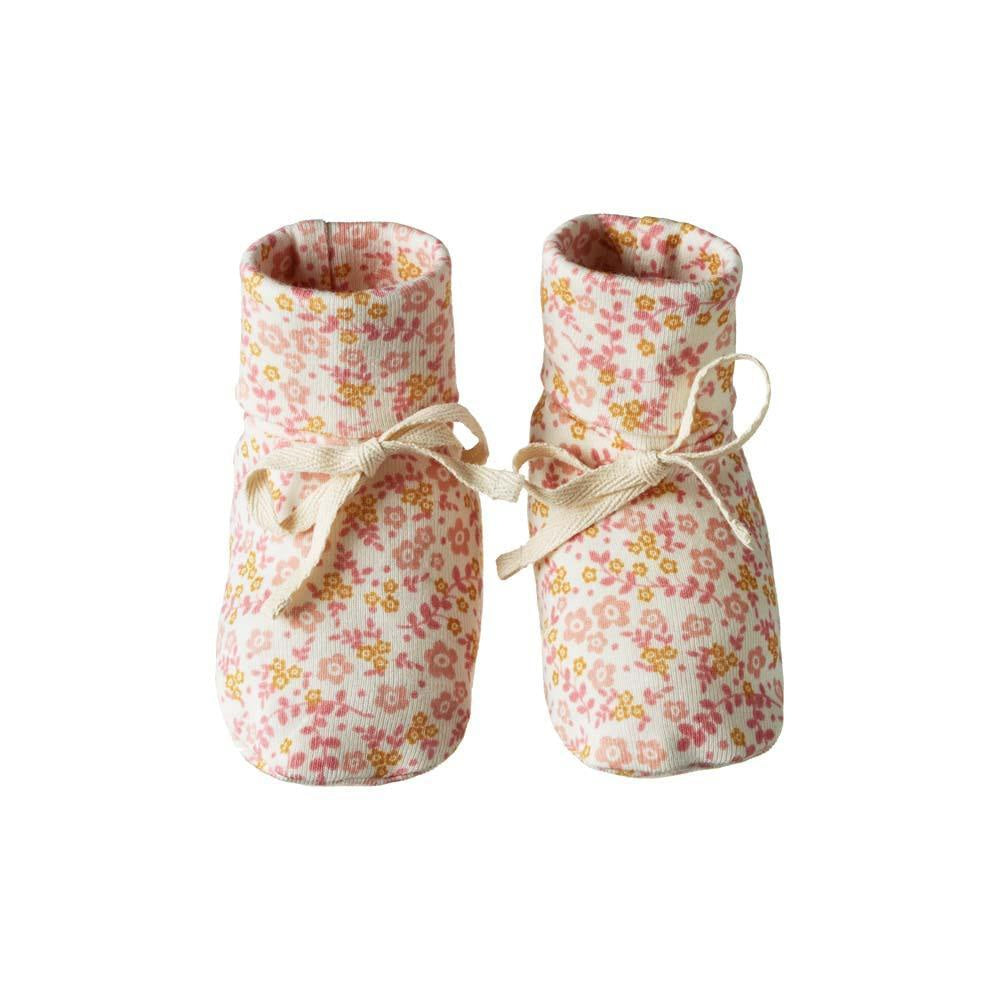 Cotton Booties - Daisy Belle Print - 3-6m - Bootie