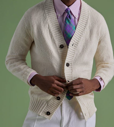 Cotton Button Front Cardigan - Sand - XL (44) - Cardigan