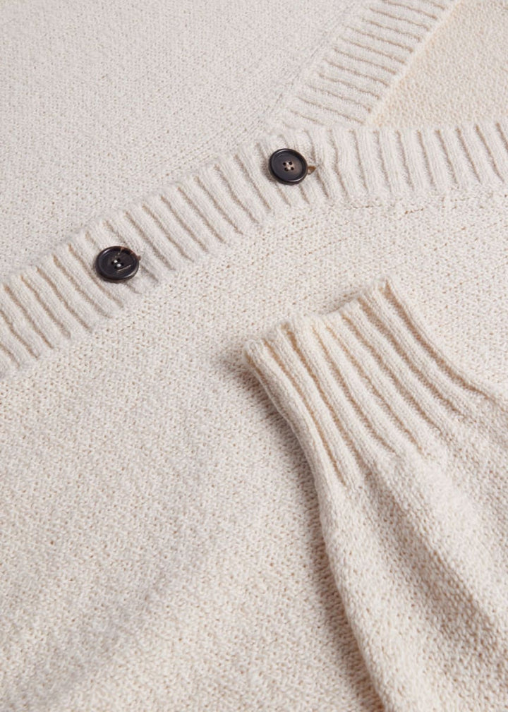 Cotton Button Front Cardigan - Sand - XL (44) - Cardigan