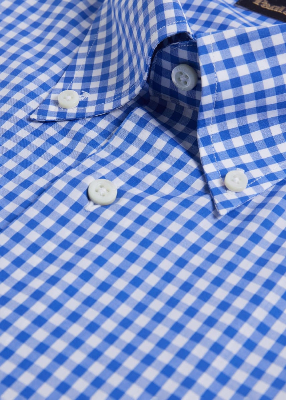 Cotton Classic Gingham Sport Shirt - Blue - S (38) - Collared Shirt