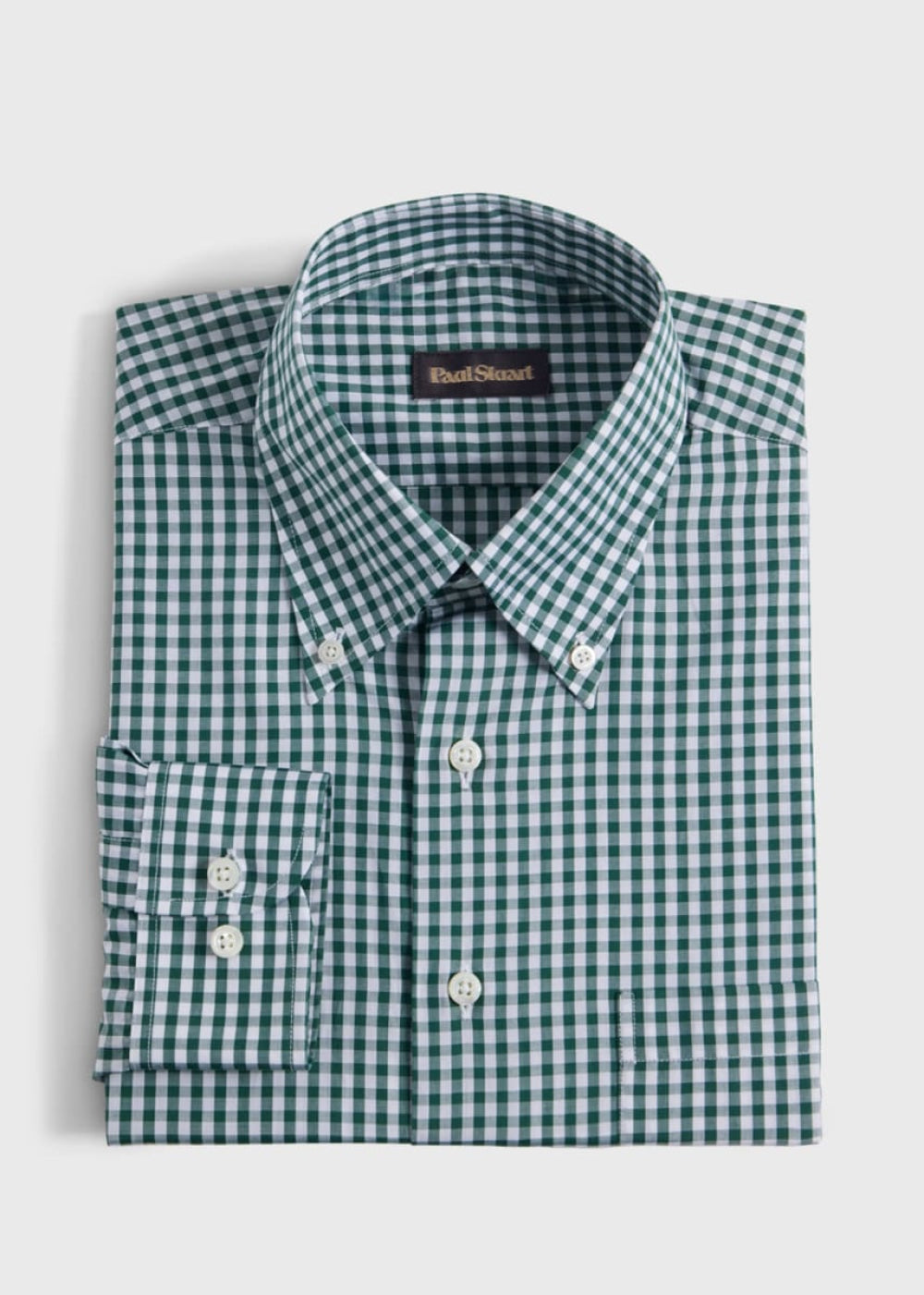 Cotton Classic Gingham Sport Shirt - Dark Green - Collared Shirt