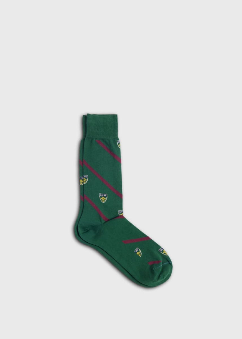 Cotton Crest Motif Sock - Dark Green - ONE SIZE - Socks