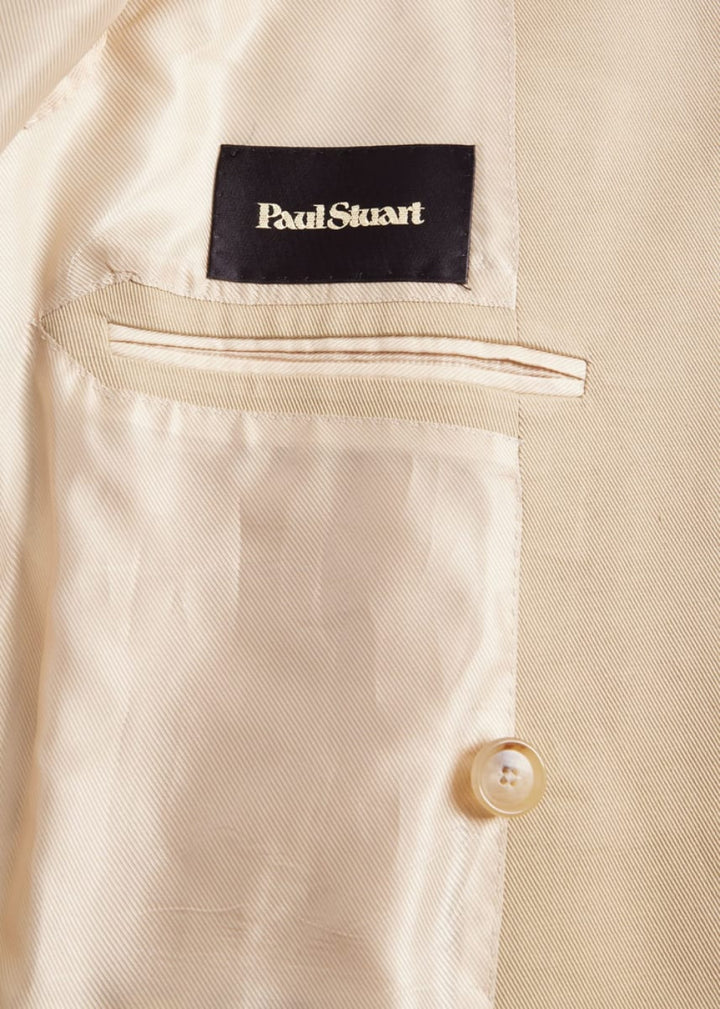 Cotton Double Breasted Suit - Tan - Suit