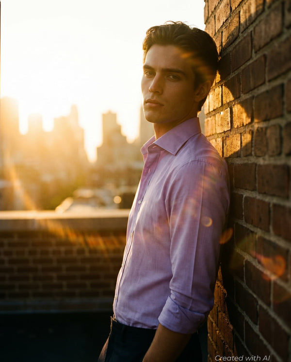 Cotton Dress Shirt - Plum - Dress Shirt