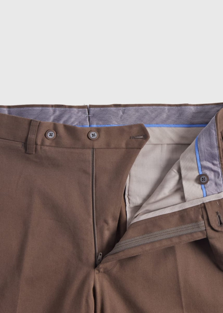 Cotton Dress Trouser - Brown - Trouser