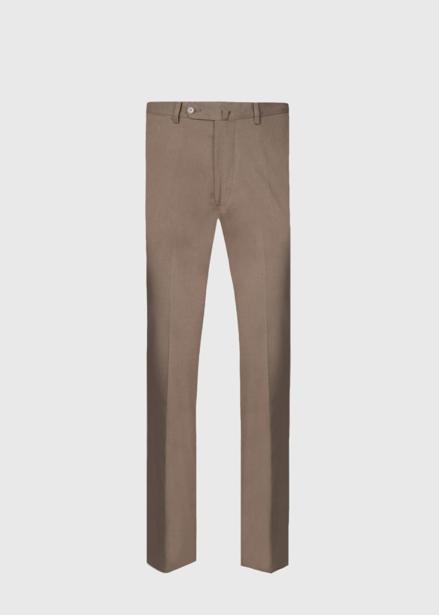 Cotton Dress Trouser - Brown - Trouser