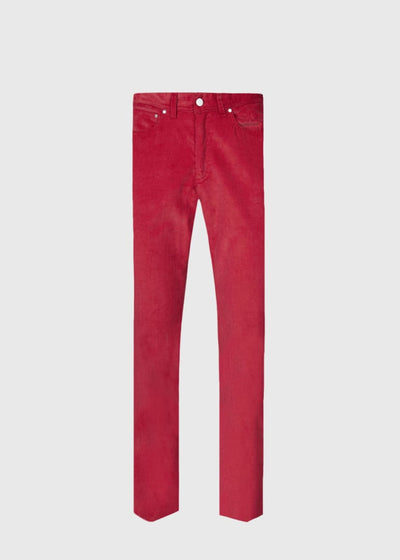 Cotton Five Pocket Corduroy Pant - Red - 32 - Pants