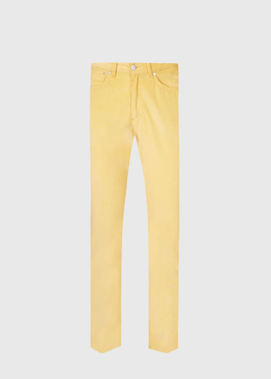 Cotton Five Pocket Corduroy Pant - Yellow - 38 - Pants