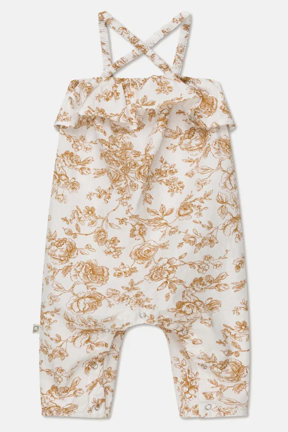 Cotton floral baby overalls - Ivory - Romper