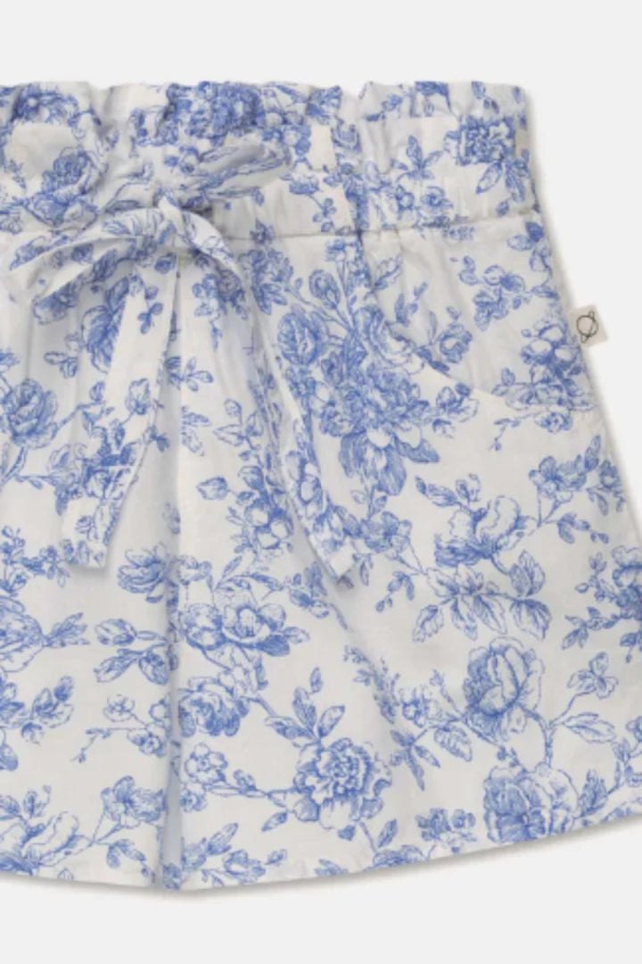 Cotton Floral Shorts - Ivory/Blue - 12Y - Shorts