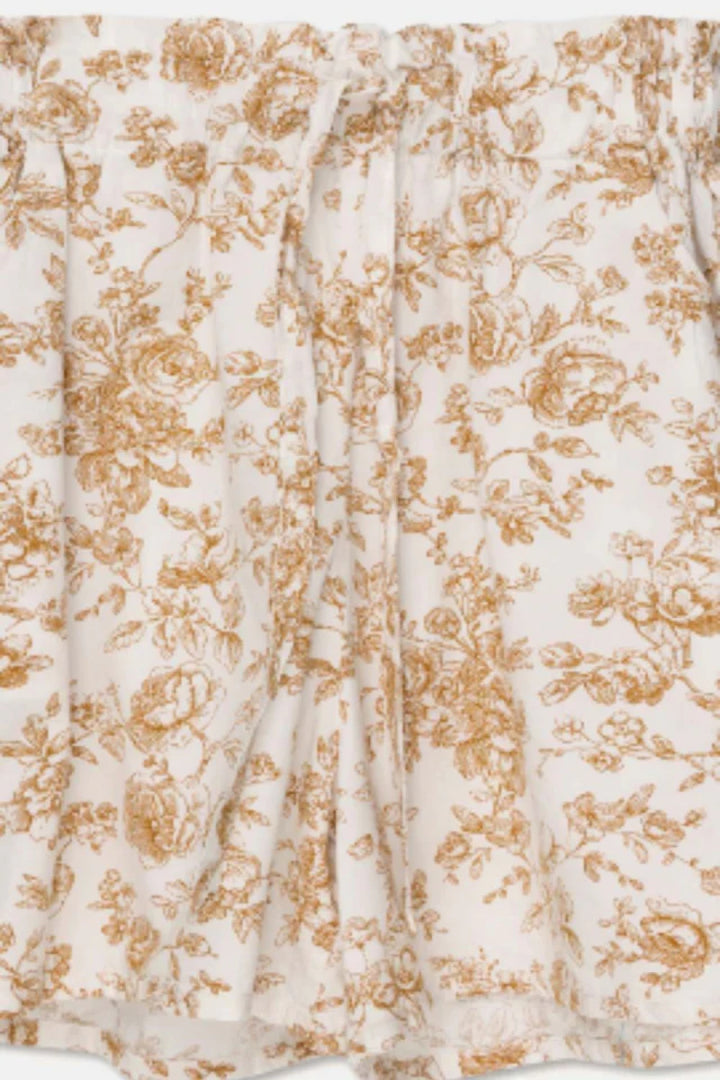 Cotton Floral Woman Shorts - Ivory/Oil - Shorts