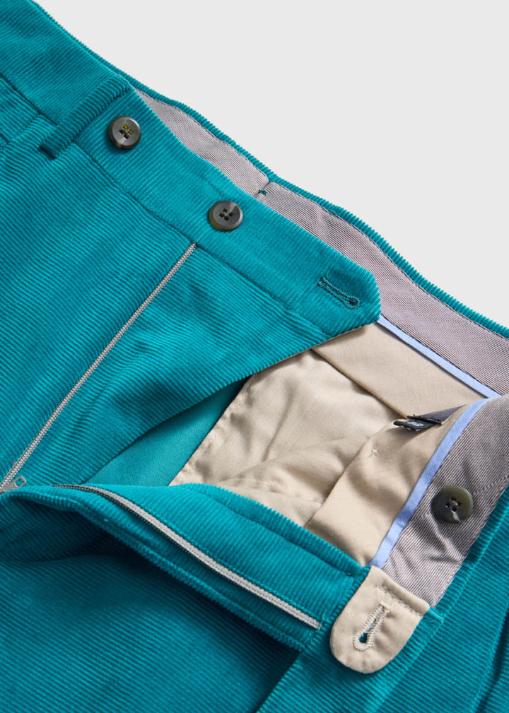 Cotton Horizontal Pincord - Turquoise - Trouser