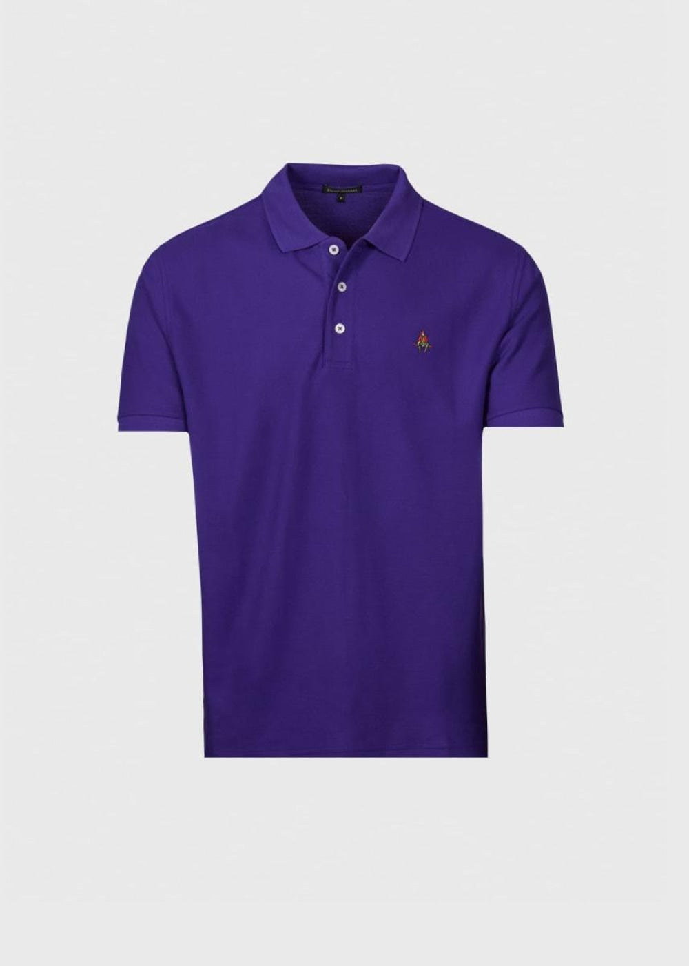 Cotton Piqué Logo Polo - Purple - Polo