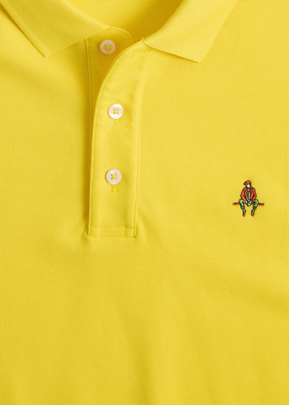 Cotton Piqué Logo Polo - Yellow - Polo