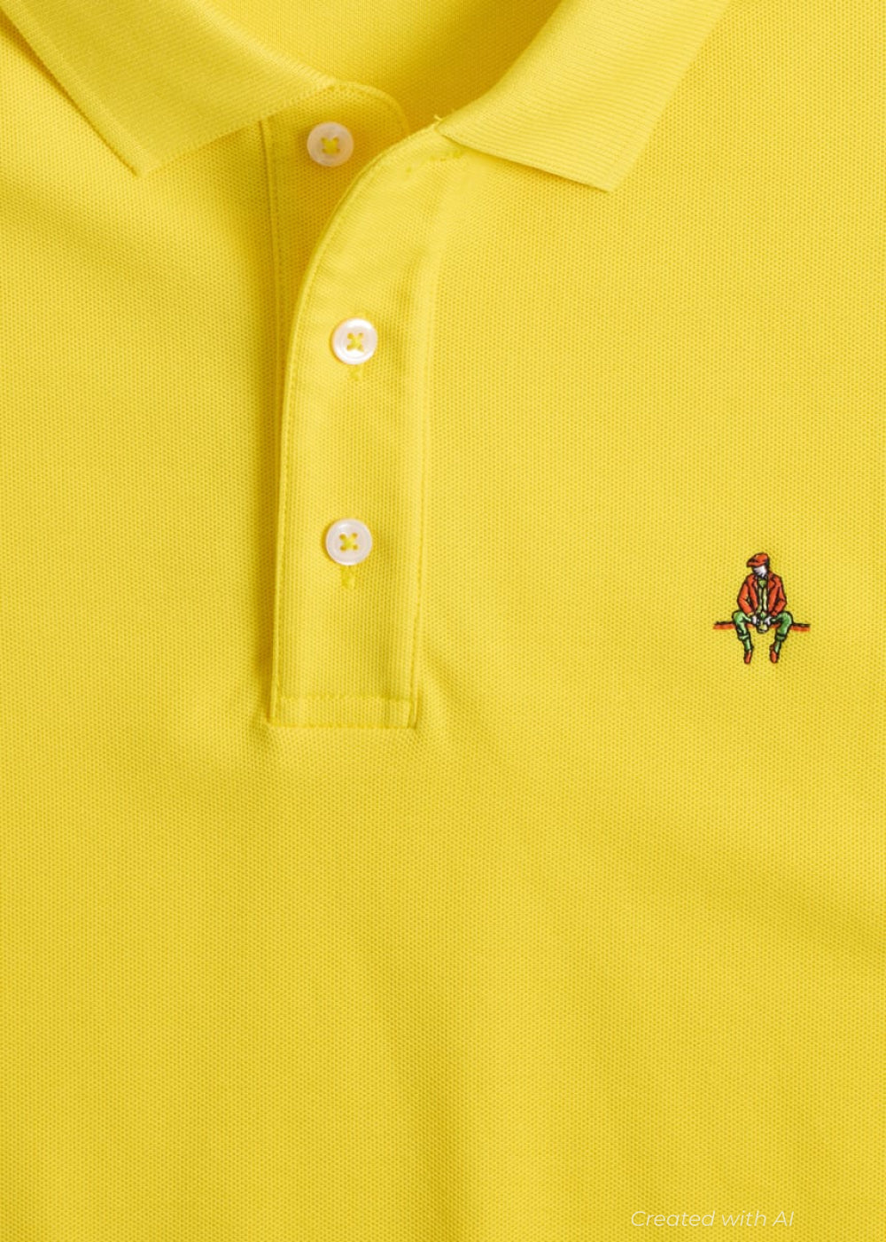 Cotton Piqué Logo Polo - Yellow - Polo