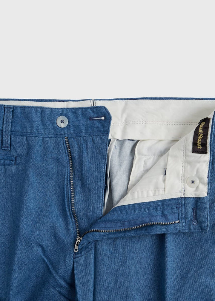 Cotton Plain Front Dress Trouser - Blue - 40 (Long) - Pants