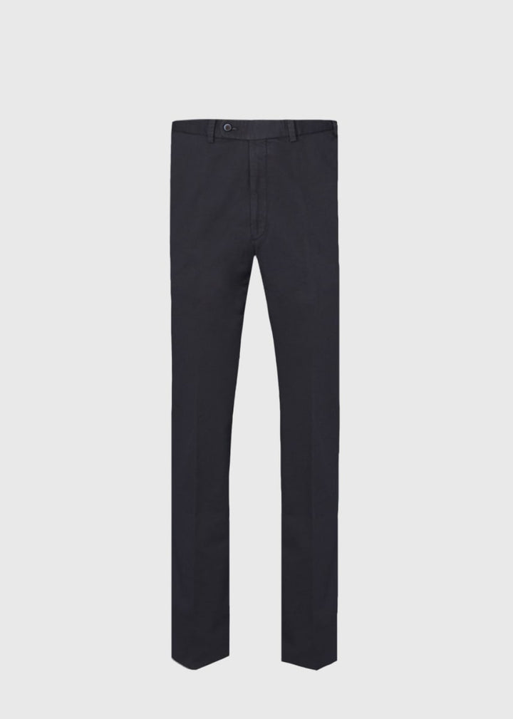 Cotton Plain Front Newton Pant - Navy - Trouser