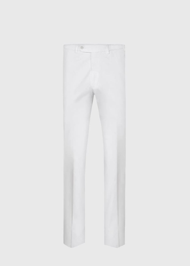 Cotton Plain Front Newton Pant - White - 38 - Trouser