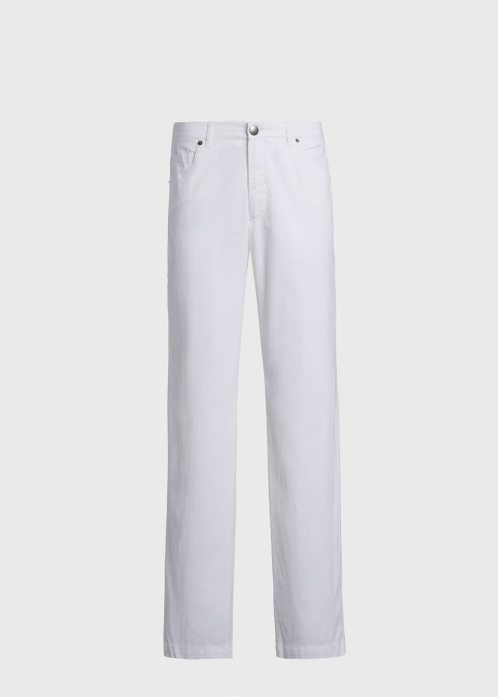 Cotton & Silk Five Pocket Pant - White - 38 - Pants