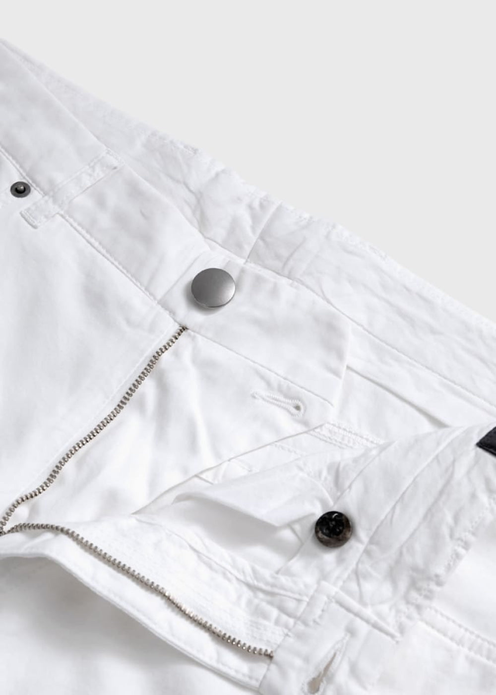 Cotton & Silk Five Pocket Pant - White - 38 - Pants