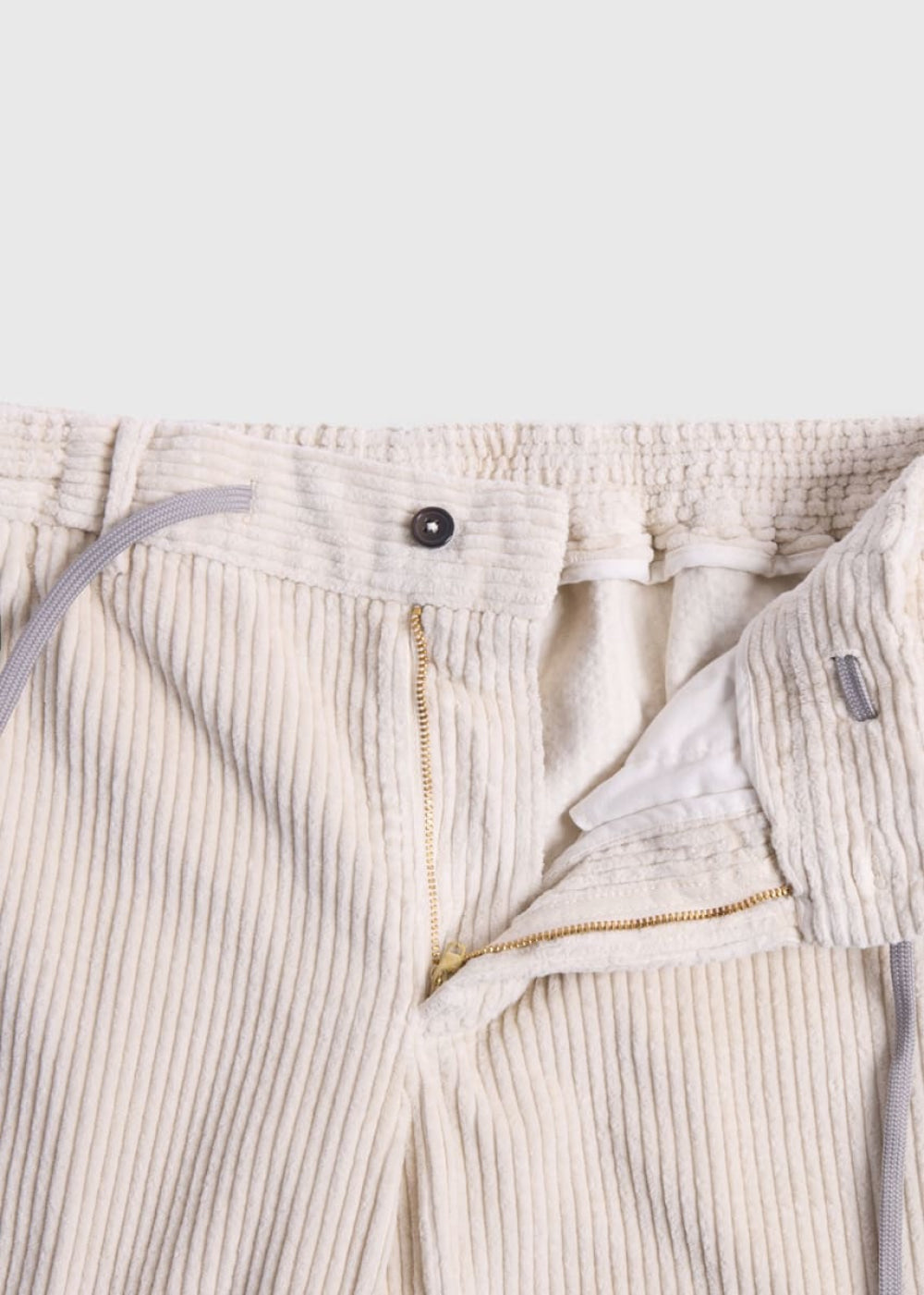 Cotton & Silk Garment Dyed Trouser - Ivory - Pants