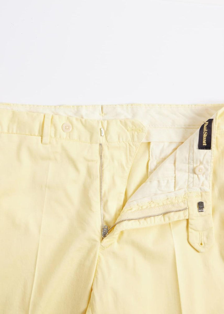 Cotton & Silk Garment Dyed Trouser - Lemon - Trouser