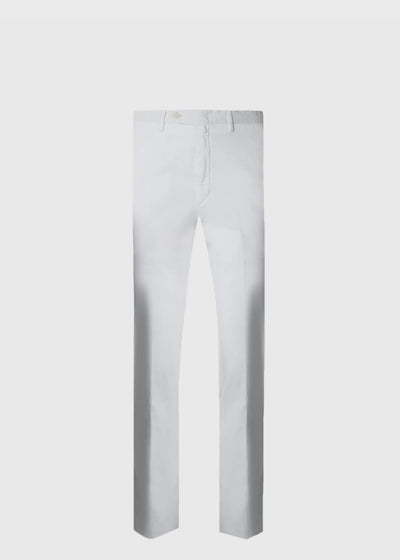 Cotton & Silk Garment Dyed Trouser - White - Trouser