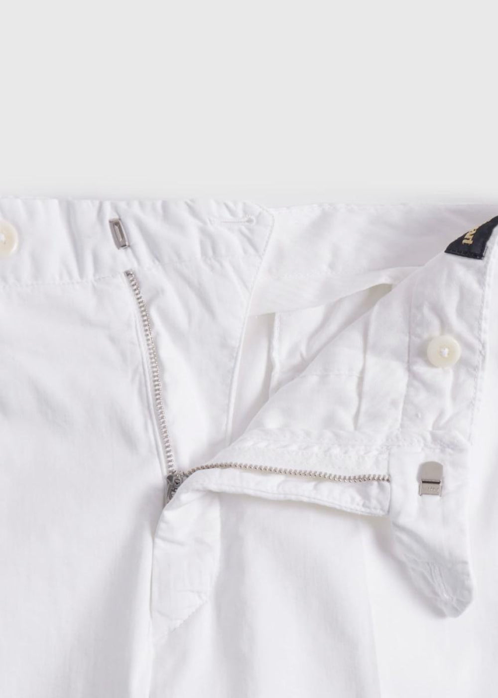 Cotton & Silk Garment Dyed Trouser - White - Trouser
