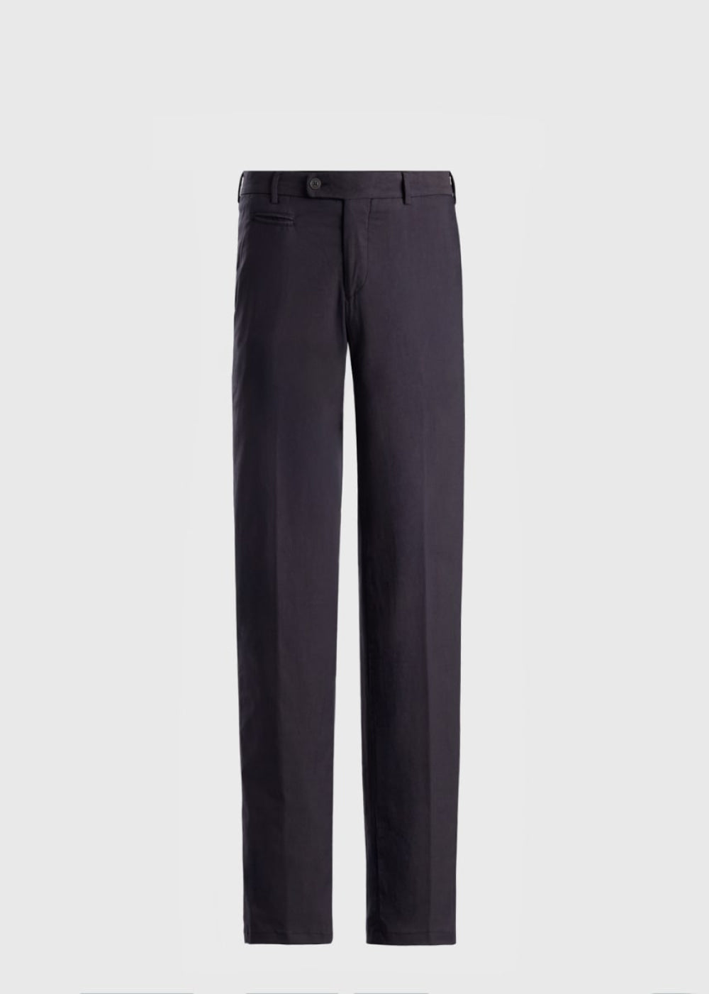 Cotton Stretch Plain Front Trouser - Black - Trouser