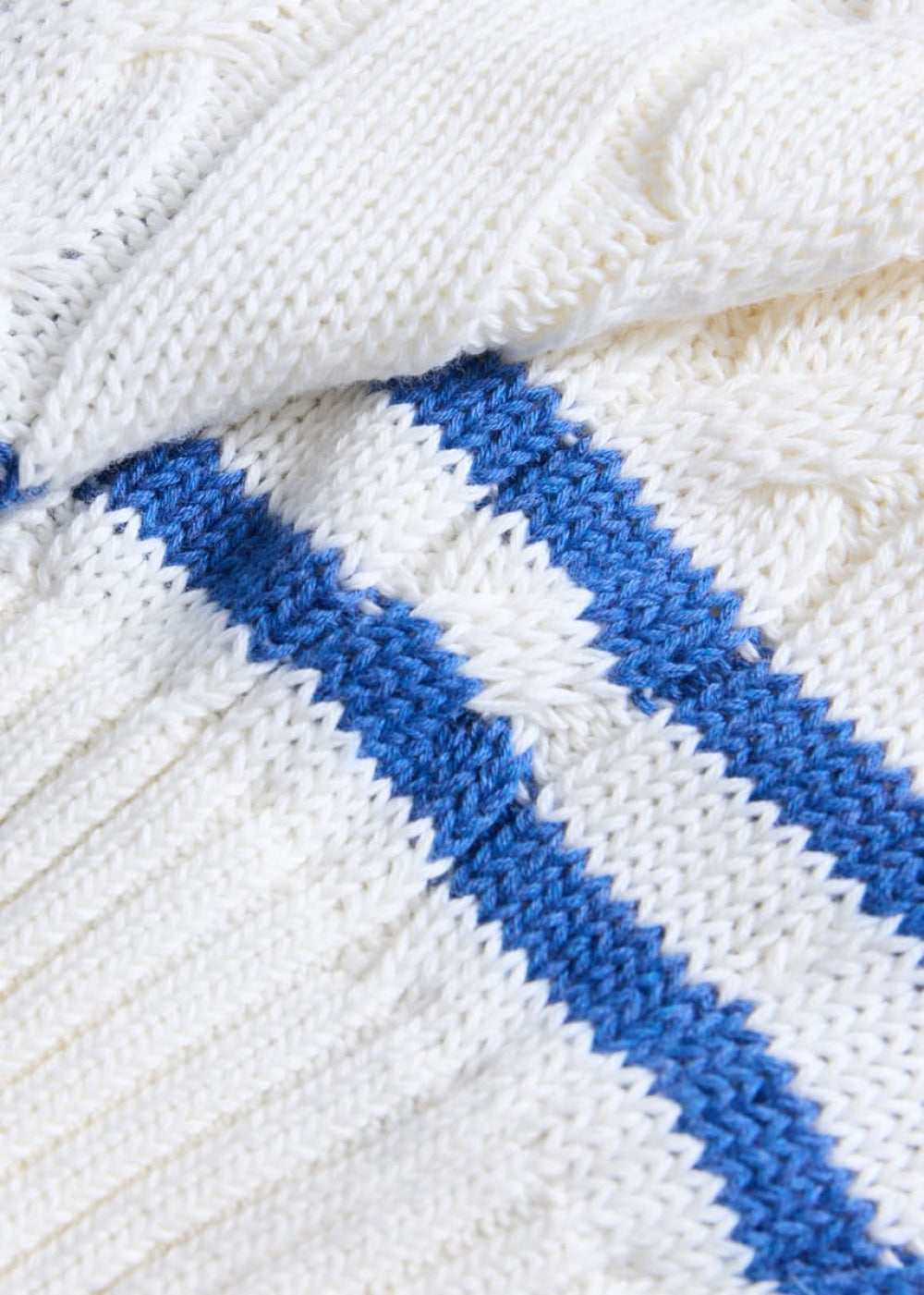 Cotton Tennis Cardigan - White/Blue - Cardigan