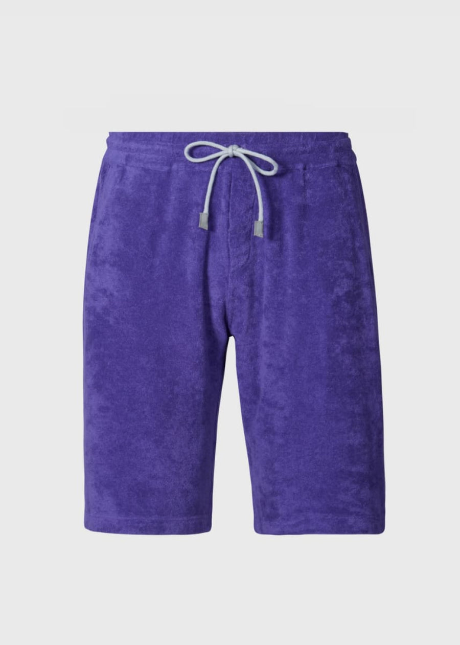 Cotton Terry Cloth Drawstring Short - Purple - S (38) - Bermuda Short
