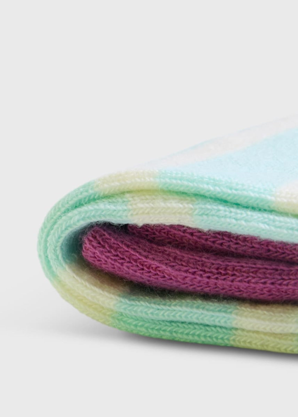Cotton Two Color Stripe Sock - Mint - ONE SIZE - Socks